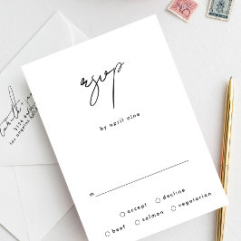 Stilvolle Elegante Individuelle Namen Schwarz-weiß RSVP Karte