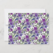 Stilvolle Elegante Lila Aquarellschrift Mitteilungskarte (Rückseite)