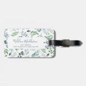 Stilvolle, elegante Monogram-Aquarellfolien Gepäckanhänger (Rückseite horizontal)