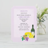 Stilvolle Elegante Party Einladung Käse & Wein (Stehend Vorderseite)