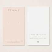 Stilvolle elegante Rosa-Ohrring-Display-Karte (Vorne & Hinten)