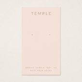 Stilvolle elegante Rosa-Ohrring-Display-Karte (Vorderseite)