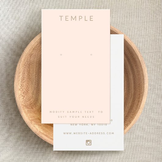 Stilvolle elegante Rosa-Ohrring-Display-Karte