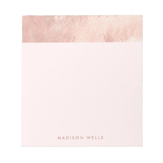 Stilvolle Elegante Rose Gold Pink Notizblock (Vorderseite)