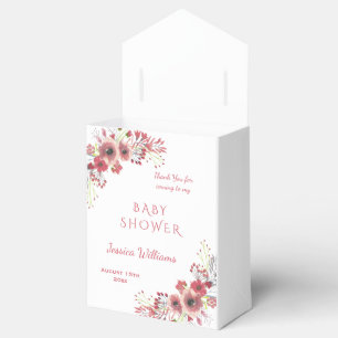 Stilvolle, elegante rote florale Wasserfarbe Baby- Geschenkschachtel