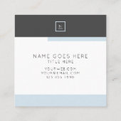 Stilvolle elegante schicke quadratische visitenkarte (Rückseite)