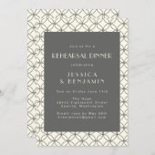 Stilvolle Elegante Schwarz-weiß Lines Probe Abende Einladung (Vorne/Hinten)