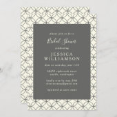Stilvolle Elegante Schwarz-weiße Linie Art Brautpa Einladung (Vorne/Hinten)