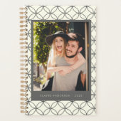 Stilvolle Elegante Schwarz-weiße Linie Art Custom Planer (Vorderseite)