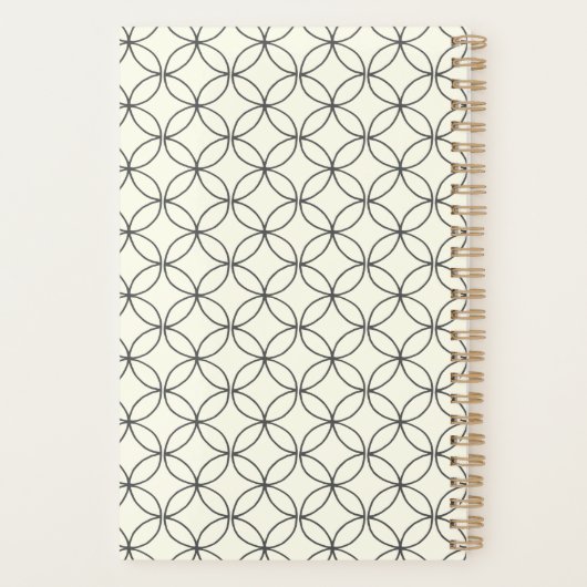 Stilvolle Elegante Schwarz-weiße Linie Art Custom Planer (Rückseite)