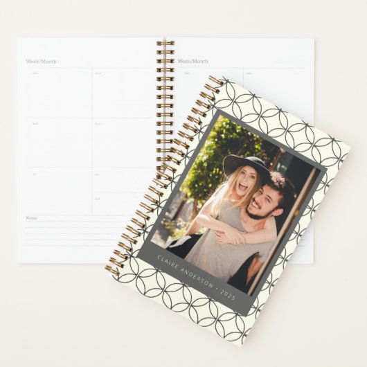 Stilvolle Elegante Schwarz-weiße Linie Art Custom Planer (Anzeige)