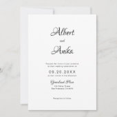 Stilvolle, elegante Script-Foto-Hochzeit Einladung (Vorderseite)