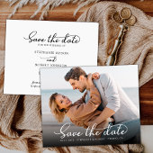 Stilvolle, elegante Script-Foto-Hochzeit Save The Date