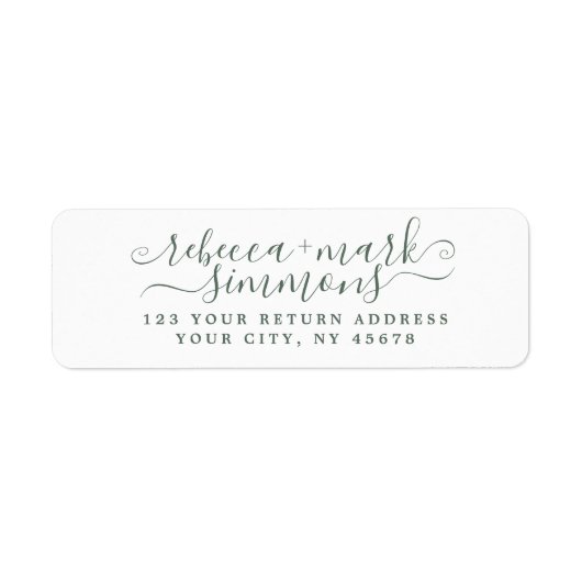 Stilvolle, elegante Script-Hochzeitsskrippe-Rückse (Vorne)