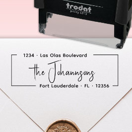 Stilvolle Elegante Signature Family Rücksendeadres Permastempel