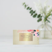 Stilvolle Eleganz, Blume Feather Visitenkarte (Stehend Vorderseite)