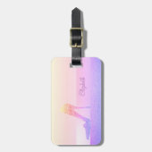 Stilvolle Eleganz, Glitzer High Heel Gepäckanhänger (Vorderseite vertikal)