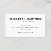 Stilvolle Emerald Green Front and Back Personalisi Visitenkarte (Rückseite)