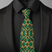 Stilvolle Emerald und Gold Necktie Krawatte