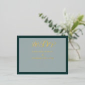 Stilvolle Emerald Wedding Meal Choice UAWG Foil Ca Folie Einladungspostkarte (Stehend vorne)