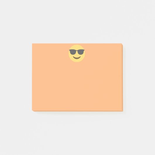 Stilvolle Emoji mit Brille Post-it Klebezettel (Vorderseite)