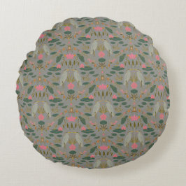 Stilvolle erdige beige Heron Pond Heritage Revival Rundes Kissen