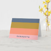 Stilvolle erdige moderne Streifen Personalisiert Karte (Gelbe Blume)