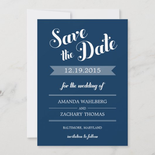 Stilvolle Erinnerung Hochzeit speichern Sie die Da Save The Date (Vorderseite)