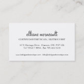 Stilvolle Esthetician-Visitenkarten Visitenkarte (Rückseite)