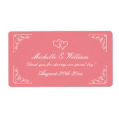 Stilvolle Etiketten für Korallenhochzeiten oder Wa (Vorne)