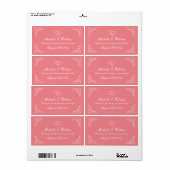 Stilvolle Etiketten für Korallenhochzeiten oder Wa (Vorne)