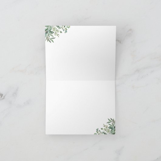 Stilvolle Eukalyptus-Blätter Vielen Dank Dankeskarte (Innenseite)