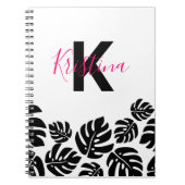 Stilvolle Exotic Black Monstera Blätter Personalis Notizblock (Vorderseite)