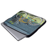 Stilvolle Fahrradleaning an der Wand Laptopschutzhülle (Vorne Knopf)