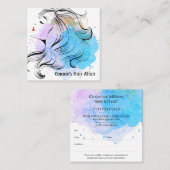 Stilvolle Fairstylistische Ernennung Wasserfarbenp Quadratische Visitenkarte (Vorne/Hinten)