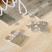 Stilvolle Familienfoto-Collage Script Typografie Puzzle (Seite)