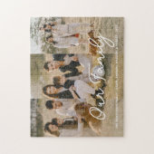 Stilvolle Familienfoto-Collage Script Typografie Puzzle (Vertikal)