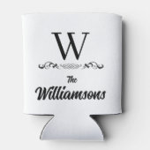 Stilvolle Familienname Monogram Dosenkühler (Rückseite)