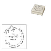 Stilvolle Familienzeit Botanische Rücksendeadresse Gummistempel (Stempel)