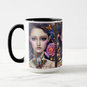 Stilvolle Fantasy Butterfly Girl mit Necklace Tass Tasse (Links)