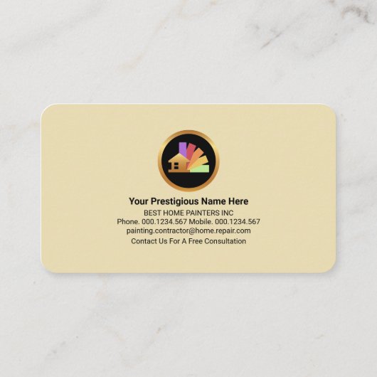 Stilvolle Farbblockmuster - Maler Visitenkarte (Rückseite)