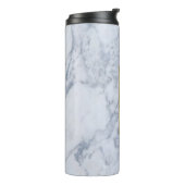 Stilvolle Farbe Weiß & Grau Marmor Thermosbecher (Nach links gedreht)