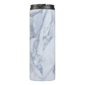 Stilvolle Farbe Weiß & Grau Marmor Thermosbecher (Rückseite)