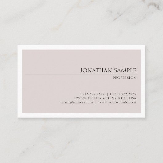 Stilvolle Farben Design Beruflich Sleek Chic Visitenkarte (Vorderseite)