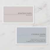 Stilvolle Farben Design Minimalistisch Chic Schlic Visitenkarte (Vorne/Hinten)