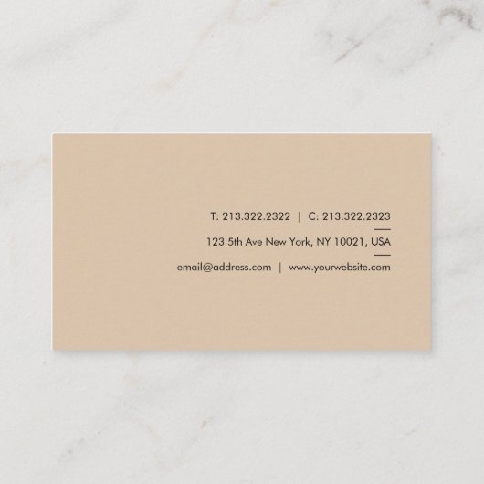 Stilvolle Farben für Ihren benutzerdefinierten Tex Visitenkarte (Rückseite)