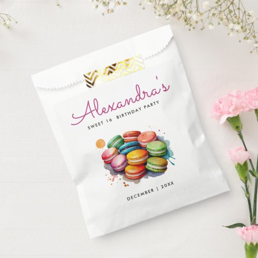 Stilvolle Farben Macarons Sweet 16 Bake Watercolor Geschenktütchen (Versiegelt)