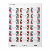 Stilvolle Farbenflorale Bouquet Design Adressaufkleber (Vorne)