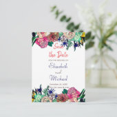 Stilvolle Farbenflorale Bouquet Design Ankündigungspostkarte (Stehend Vorderseite)