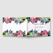 Stilvolle Farbenflorale Bouquet Design Gästebuch (Voll)